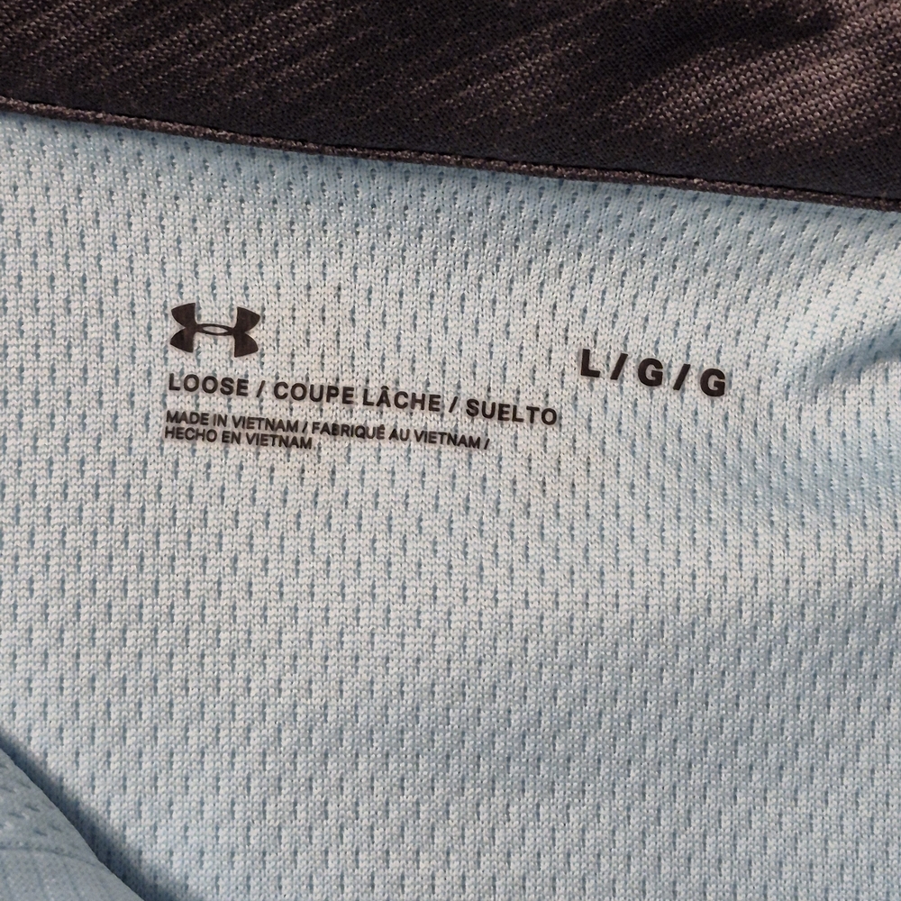 NWT Under Armour Large Men's Short Sleeve Sky Blue Polo Shirt - Picture 5 of 11